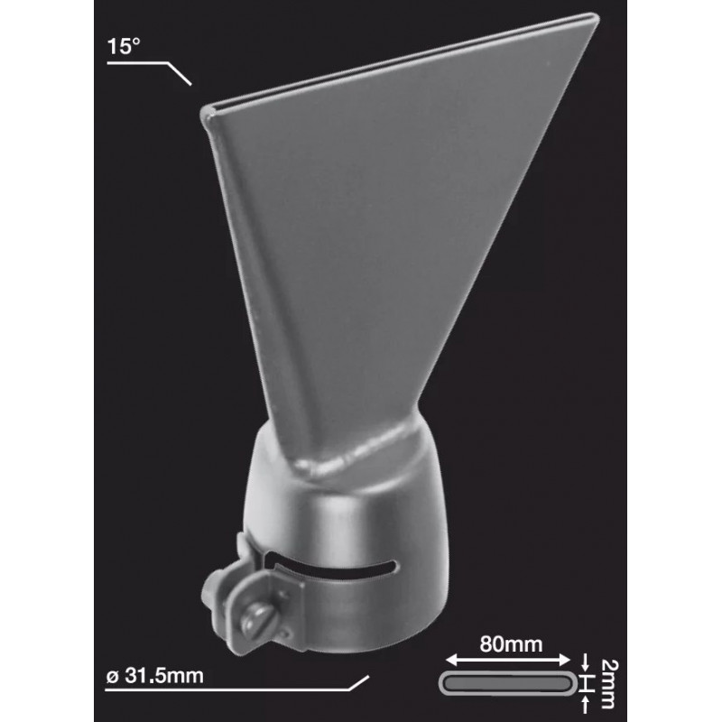 Шліцьова насадка Leister 80 мм, (вхідний отвір Ø32 мм) - 107.131