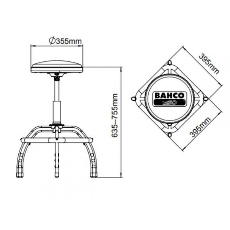 Пневматический рабочий стул Bahco усиленный [BLE305]