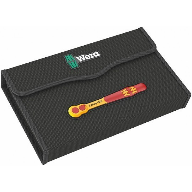 Набор из 17 изолированных головок VDE с трещоткой Zyklop 3/8, 8100 SB VDE 1, WERA [05004970001] 2go, метрические