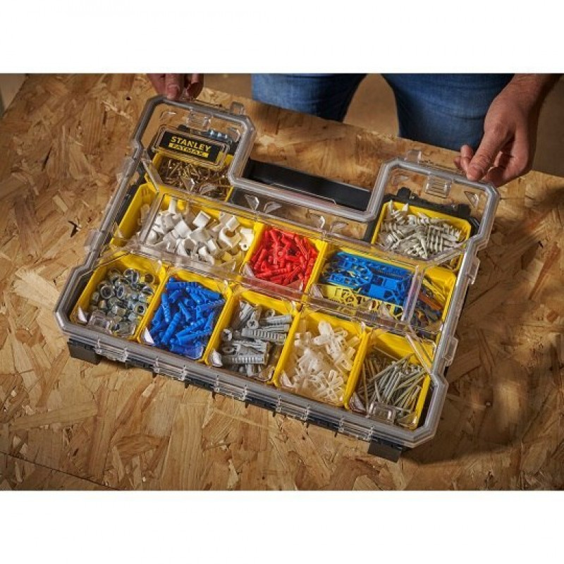 Низький органайзер з прозорою кришкою, FATMAX, Stanley [1-97-517]