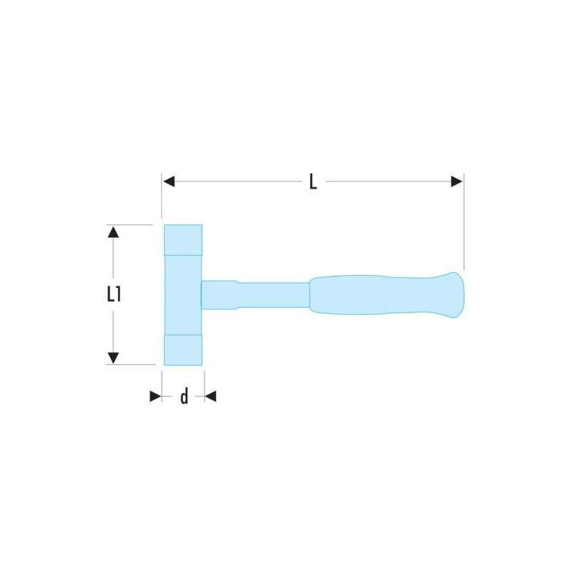 Молоток с глухим ударом 1664 г со сменными наконечниками 60 мм, FACOM [212A.60]