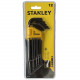 Набор из 12 шестигранных ключей для винтов с внутренним шестигранником, дюймовые, STANLEY [0-69-257]