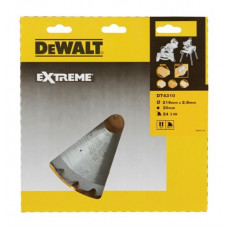 Дисковая пилка EXTREME для резки древесины 216x30x2.6 мм, 24 зубца, DeWalt [DT4310-QZ]
