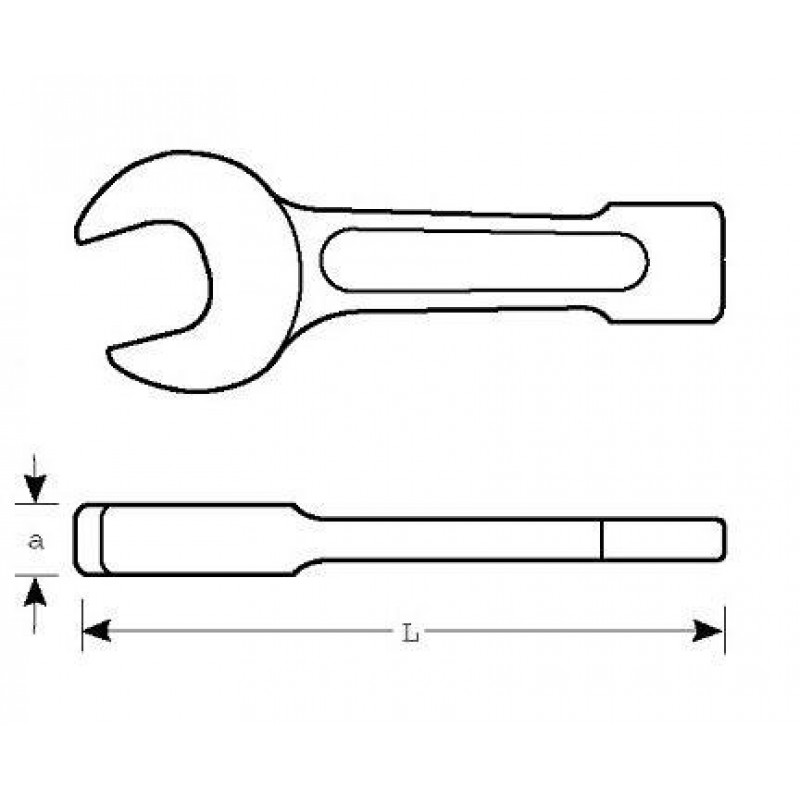 Ударний ключ Bahco M36 з відкритим кінцем, неіскрячий [NS100-36]