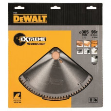 Дискова пилка для дерева, алюмінію, шпону, ламінату, ПВХ, 305/30/3.0 мм, 96 зубців, EXTREME DeWalt [DT4290-QZ]