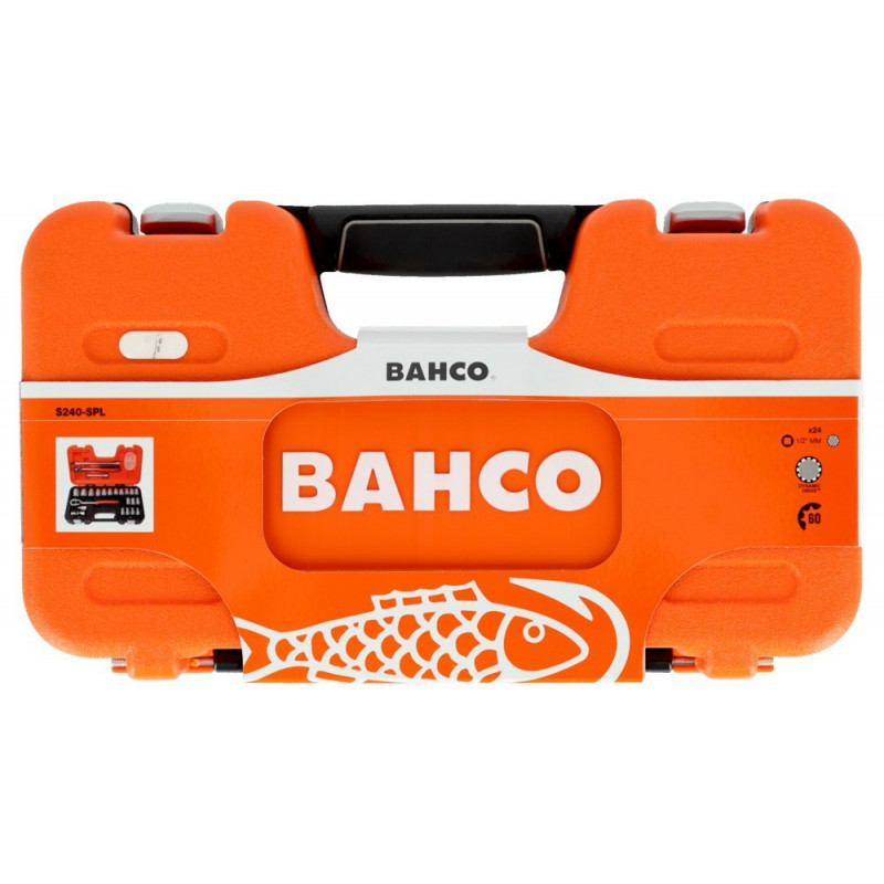 Набір метричних тріскачкових головок BAHCO 1/2, шліцьовий профіль, 24 предм. [S240-SPL]