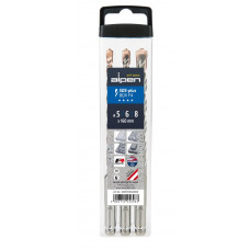 Набор из 3 твердосплавных сверл для бетона SDS+, BOX F4, Alpen [0081700568100]