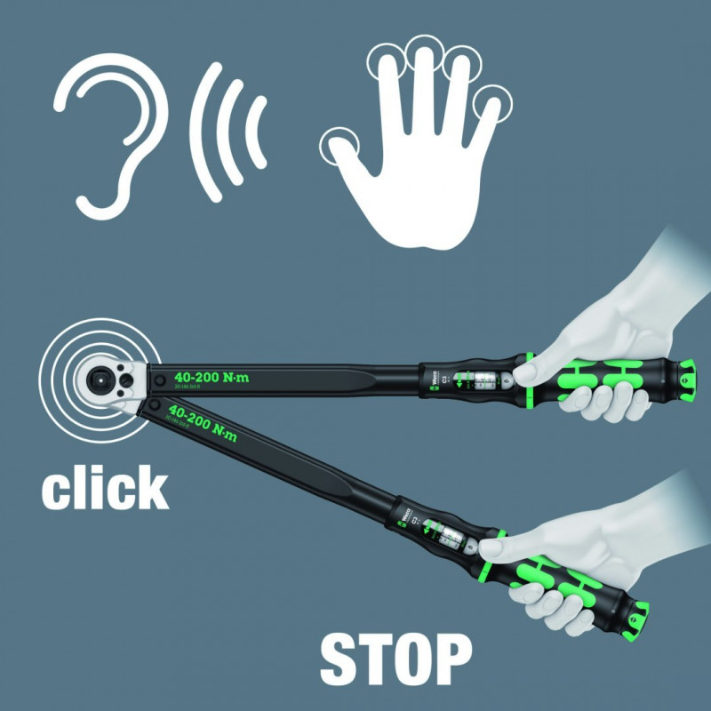 Механічний динамометричний ключ 1/2 40-200 Нм, Click-Torque C 3 Push, Wera [05075626001]