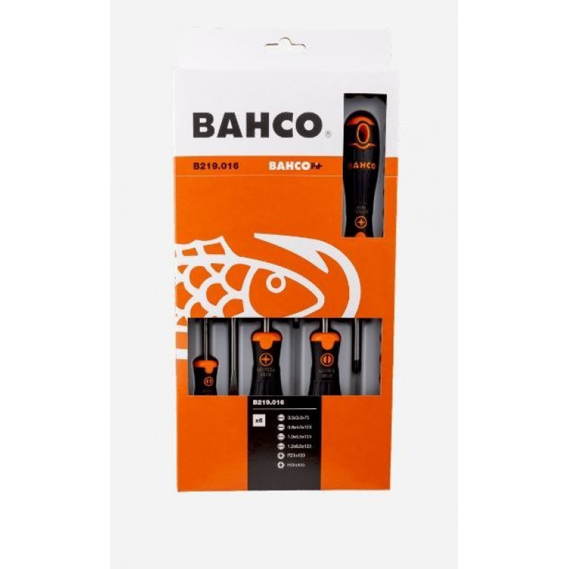 Набор из 6 отверток для шлицованных винтов и винтов Pozidriv, BAHCOFIT от Bahco [B219.016]