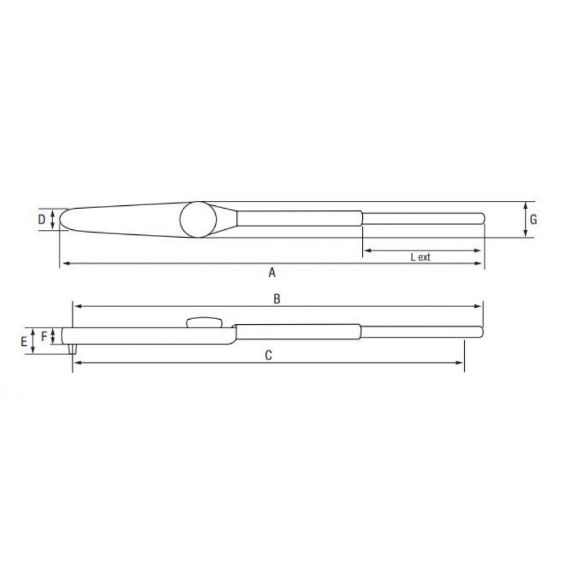 Механический динамометрический ключ с квадратным приводом 3/8 часов, рабочий диапазон 14-70 Нм, Bahco [7454-70A]