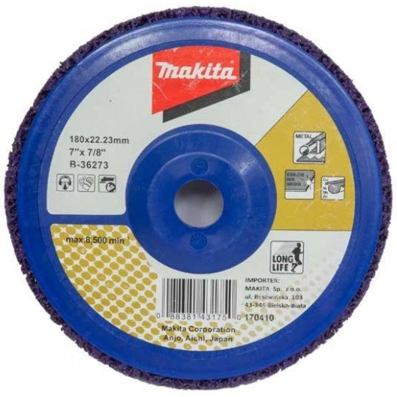 Фиолетовый нетканый диск для шлифования металла, 180/22,23 мм, Makita [B-36273]