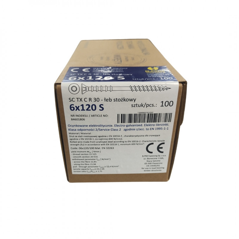 Гвинти для регулювання рейки B.PRO Ø6.0 – TORX30 (довжина: 120 мм) - 100 шт. (84601806)