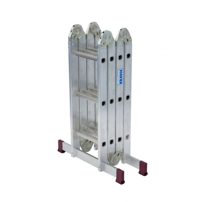 Четырехсекционная шарнирная алюминиевая стремянка + 2 платформы CORDA KRAUSE [085214] 4x3 ступеньки