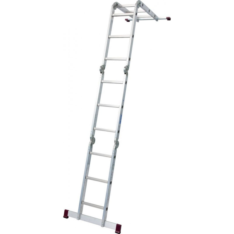 Четырехсекционная шарнирная алюминиевая стремянка + 2 платформы CORDA KRAUSE [085214] 4x3 ступеньки