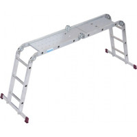 Чотирисекційна шарнірна алюмінієва драбина + 2 платформи CORDA KRAUSE [085214] 4x3 сходинки