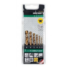 Набір з 6 коротких кобальтових свердел для металу та нержавіючої сталі HSS PZ-COBALT TM6 зі шліфованою 3-площинною ручкою