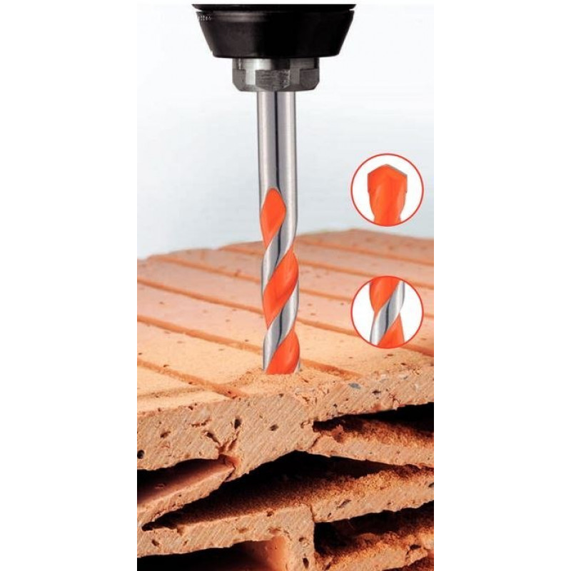 Набір із 5 свердел для керамічних блоків, Porotherm, керамічної цегли з рифленою поверхнею, Alpen PZ-5 [0000200705100]