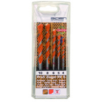 Набір із 5 свердел для керамічних блоків, Porotherm, керамічної цегли з рифленою поверхнею, Alpen PZ-5 [0000200705100]